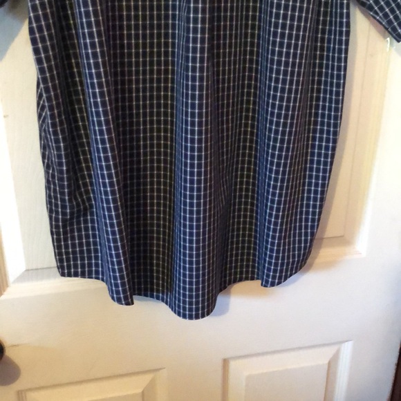 Roundtree & Yorke Blue & White Checkered Plaid Short Sleeve Button Down Mens L - Picture 11 of 12